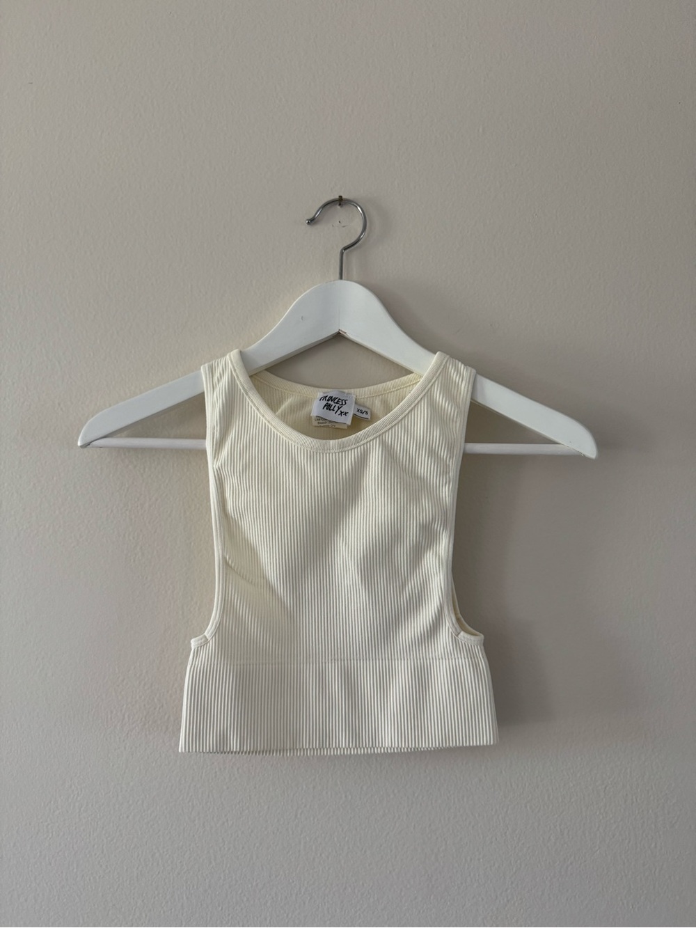 Princess Polly - Cream/Ivory Ribbed Crop Tank